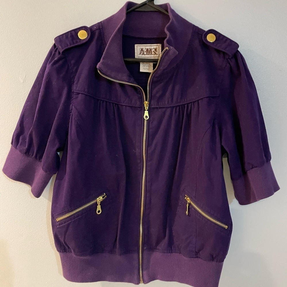 Ami Purple Utility Jacket with Gold Details vintage Y2K size large
